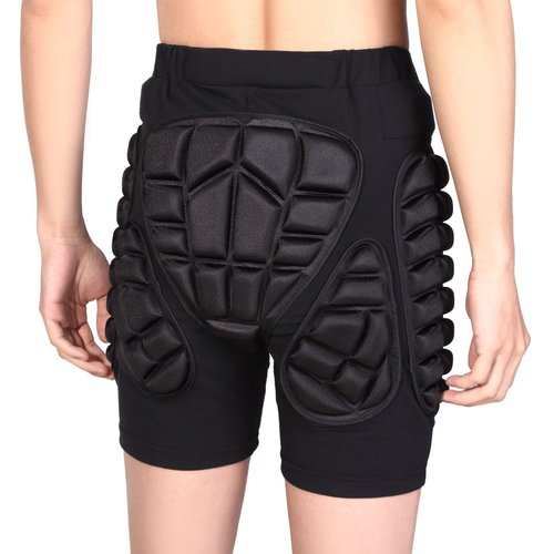 Soared 3D Protection Hip Butt EVA Paded Short Pants Protective Gear Guard Impact Pad Ski Ice Skating Snowboard Black M